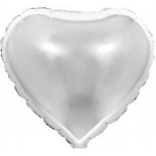 Шар"18" Сердце серебро  46 см