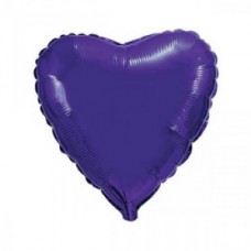 Шар"18" Сердце Металлик фиолетовый 46 см
